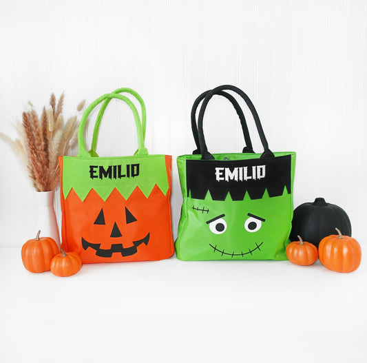 Kids Halloween Basket, Personalized Halloween Bag, Halloween Candy Basket, Halloween Bag