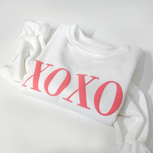 PUFF Print Valentines Day Sweatshirt, XOXO sweatshirt, Valentines Day gift, Pink Valentines Day Gifts