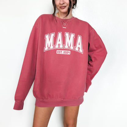 Mama Est Sweatshirt, Mama Est 2024 Sweatshirt, Custom Mom Sweatshirt, Mom Gift, New Mom Gift, Mama Sweatshirt, Gift for Mom, Mom Gifts